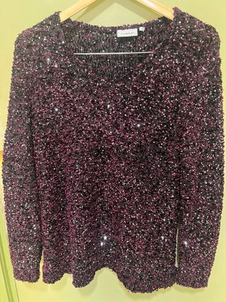 Jersey largo con lentejuelas