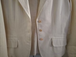 Blazer bianco a righe verticali
