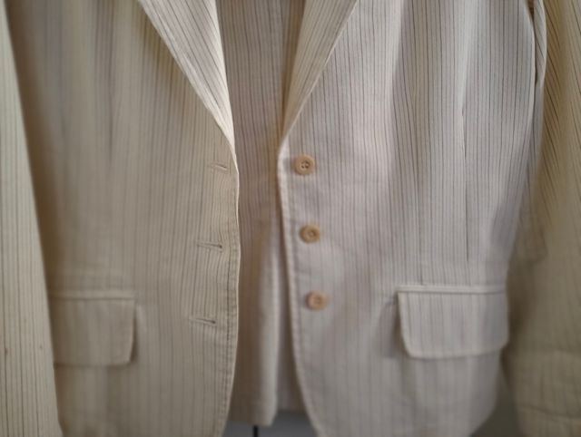 Blazer bianco a righe verticali
