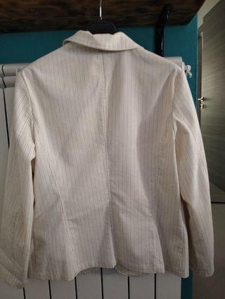 Blazer bianco a righe verticali