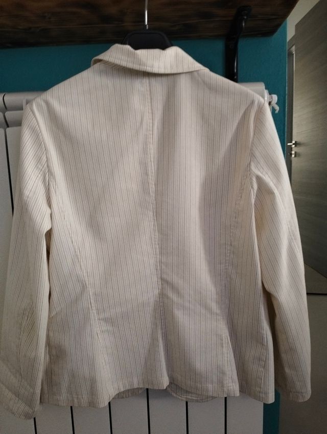 Blazer bianco a righe verticali