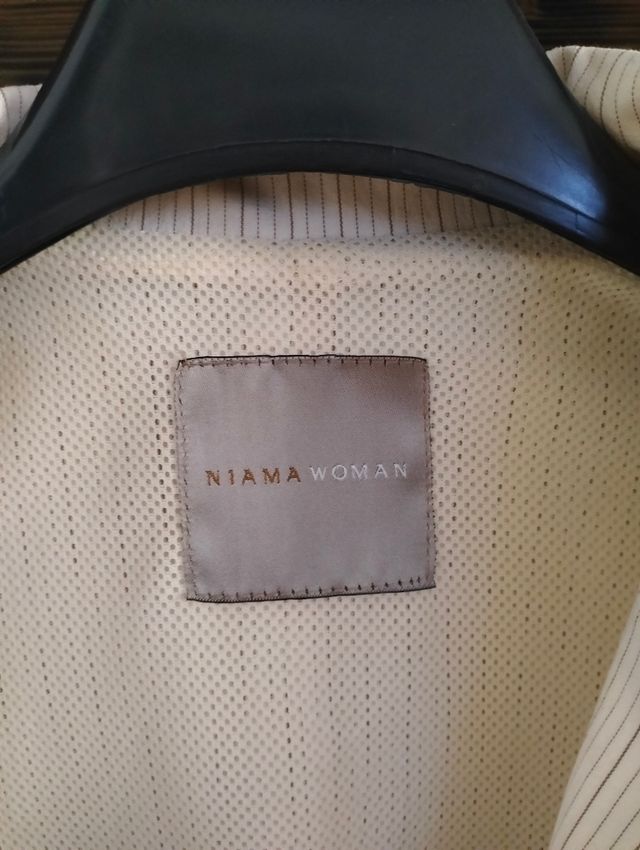 Blazer bianco a righe verticali