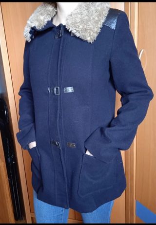 Abrigo paño azul mujer