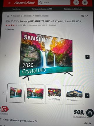 Televisor samsung 4K 55”