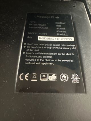 Sillon de masaje Wellness