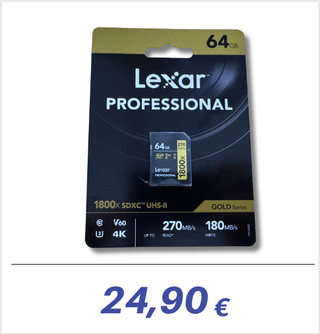 ¡Oferta increíble! Tarjeta SD Lexar 64gb PRO
