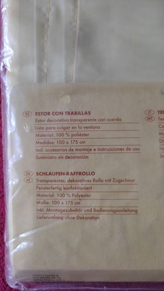 Estor con trabillas - a estrenar