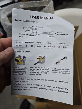 Pistola compresor cemento