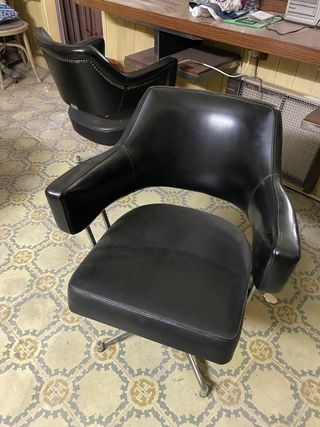 Sillon de cuero giratorio