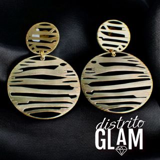 Pendientes colgante redondo dorado