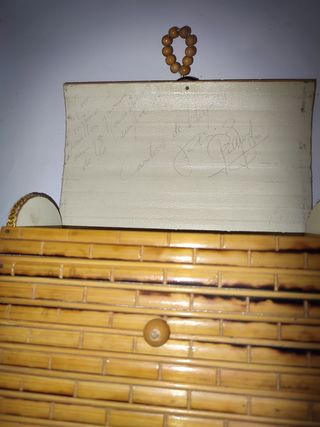 Bolso vintage 80's bambú hecho a mano