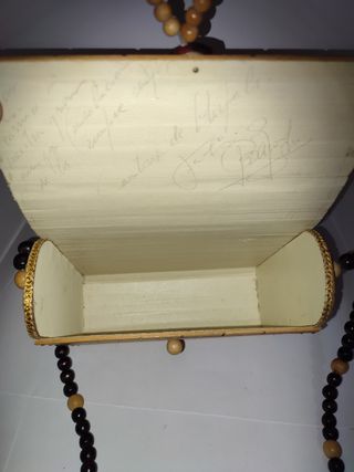 Bolso vintage 80's bambú hecho a mano