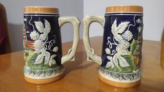 Jarras de cerveza alemana retro