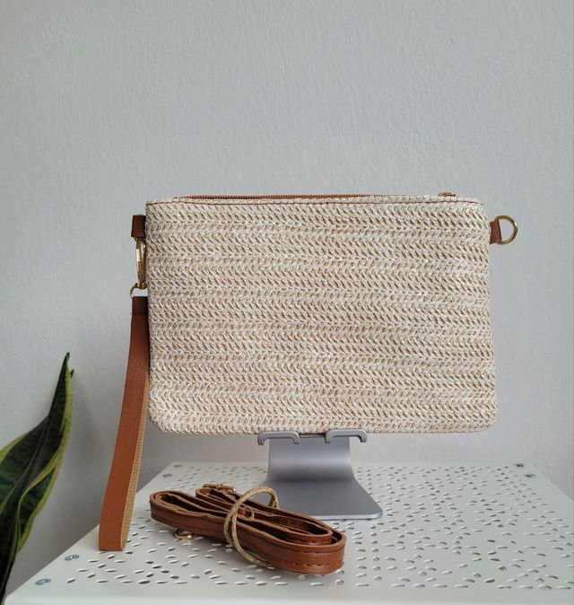 Pochette effetto rafia