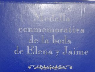 Medalla conmemorativa boda Elena y Jaime (1995)