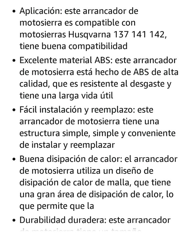 Tirador de arranque para husqvarna 137