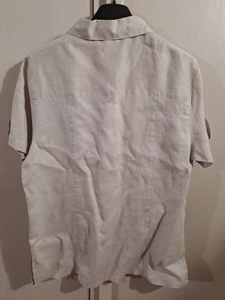 Camicia vintage lino donna L misure all'interno