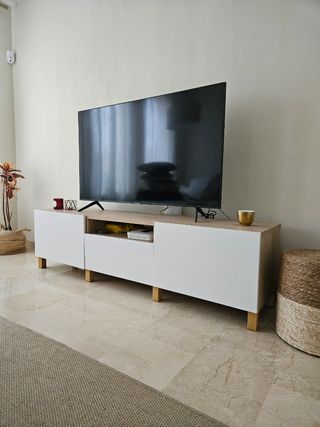 COMO NUEVO! Mueble TV 180 blanco y madera