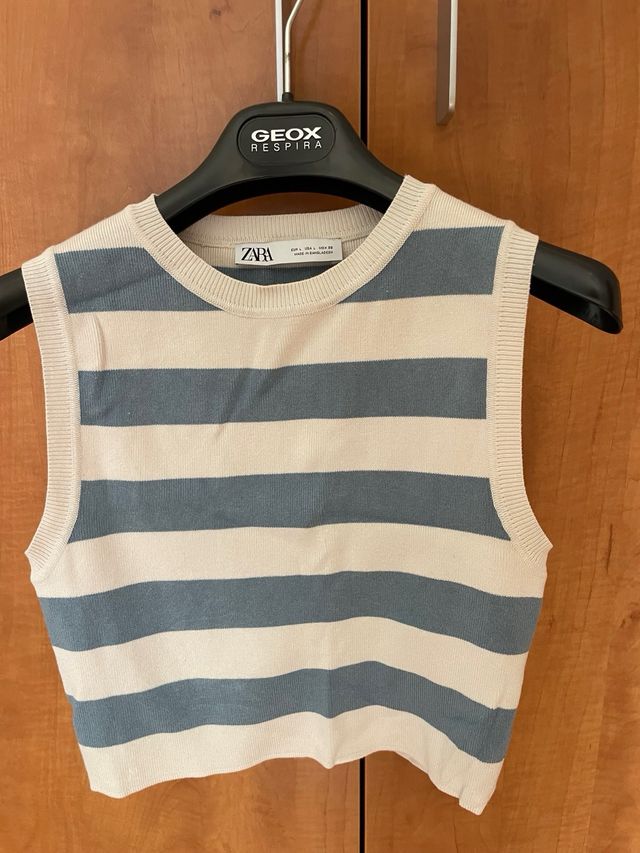 Top Zara rayas azules
