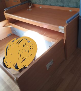 Cama con arrastre y cajones