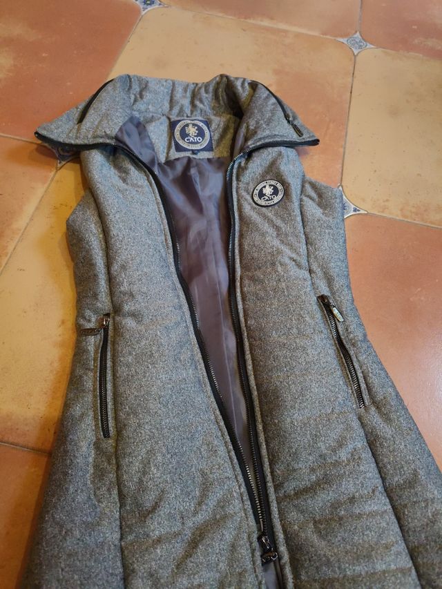 Chaleco largo gris
