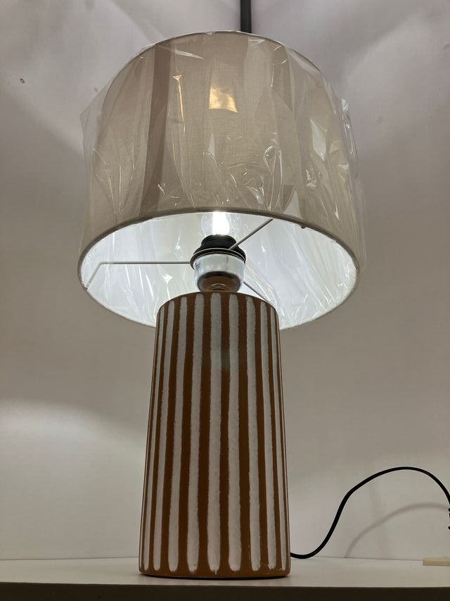 Lampada tavolo ceramica e paralume