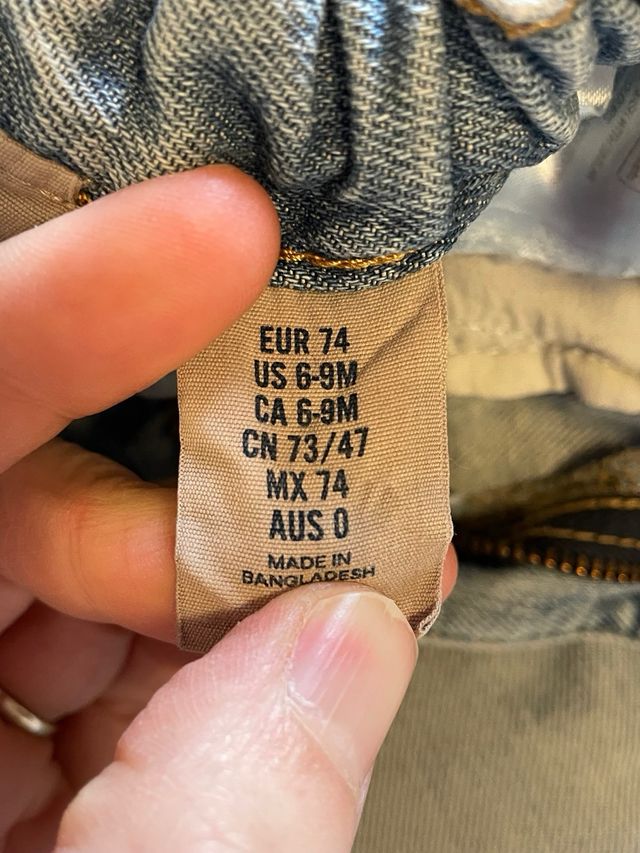 Jeans corti bambino 74cm