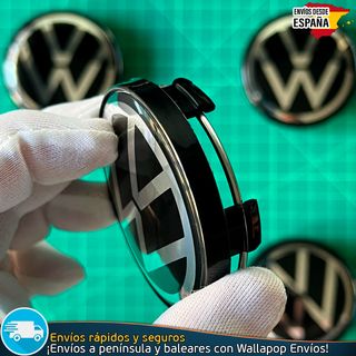 X4 Tapacubos Volkswagen 60mm Tapas negras Llantas