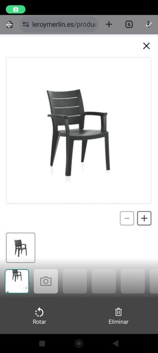 Sillas de terraza, pack de 2 sillas