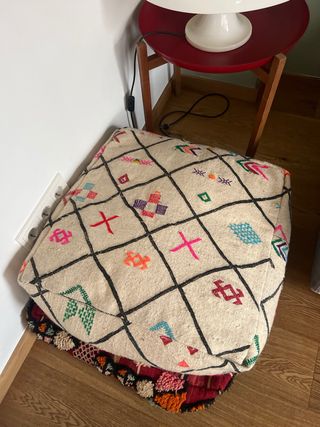 3 pouf in lana marocchina