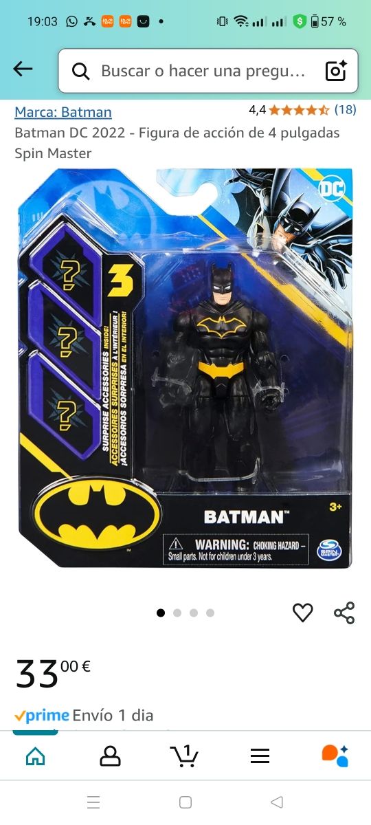 BATMAN DC 2022 Figura de acción. Spin Máster NUEVA