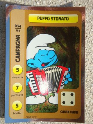 Carta Puffi Puffo Stonato N° 034 Conad argentata -