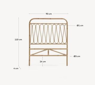 Cabecero de ratán de Kave Home (cama 90).