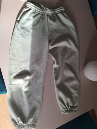 pantalón chándal  verde mujer zara