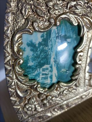 Espejo abanico bronce vintage