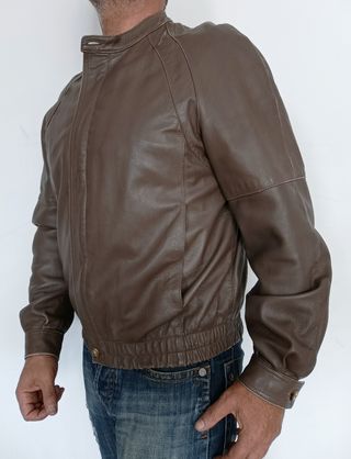 Chaqueta de cuero auténtico vintage M