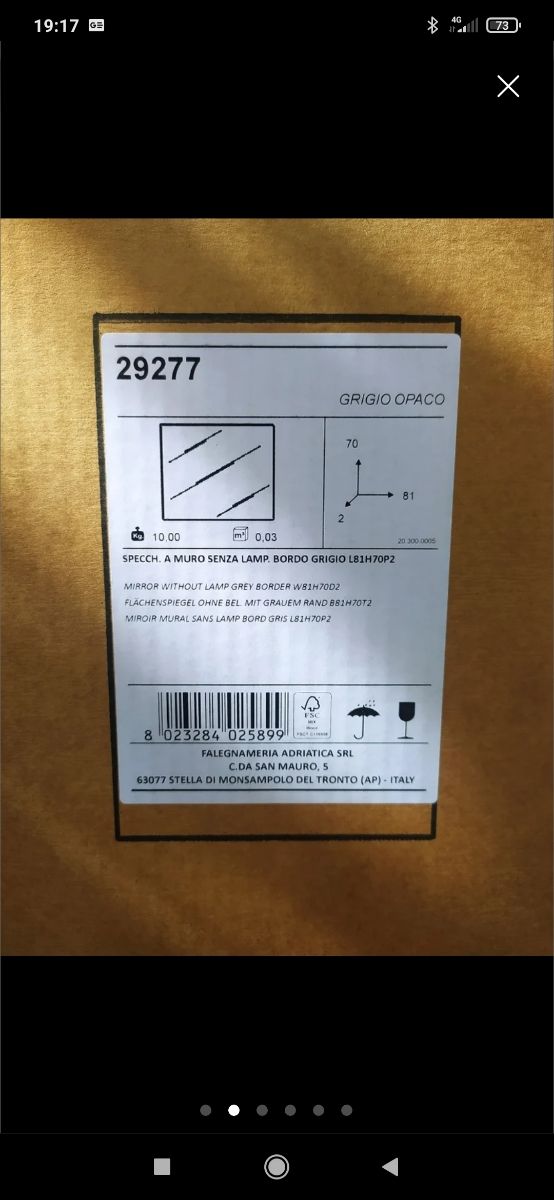 Specchio con led rettangolare h70 l81 cm