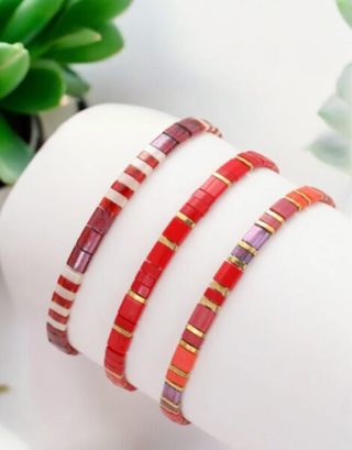 Set pulseras Ruby piedras naturales