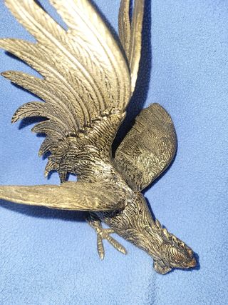 Figura gallo bronce vintage