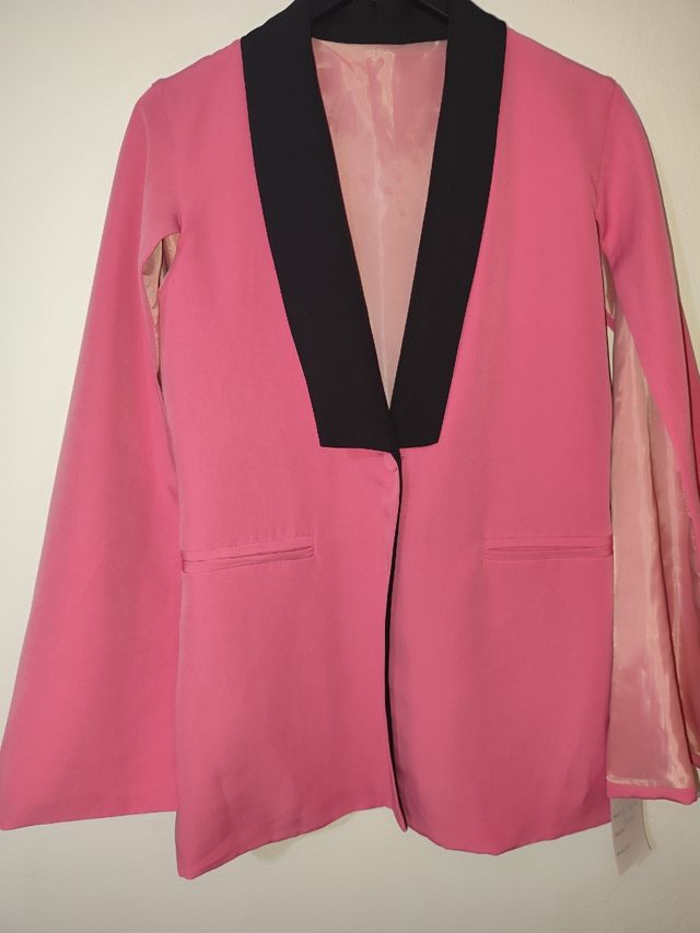 Blazer capa rosa