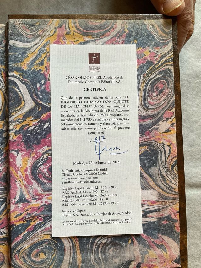 PRIMERA EDICION DEL QUIJOTE