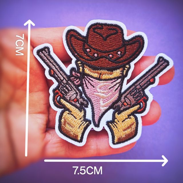 Parches bordados vaquero pistolero