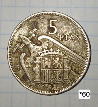 Moneda 5 pesetas 1957 *60