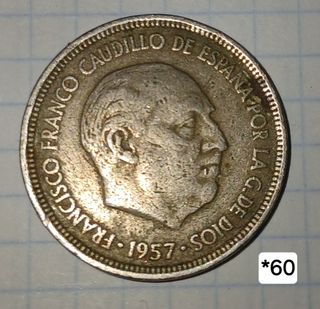 Moneda 5 pesetas 1957 *60