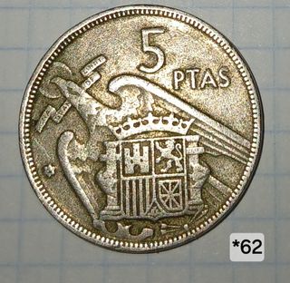 Moneda 5 pesetas 1957 *62