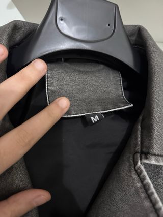 Giubotto in pelle grigio donna