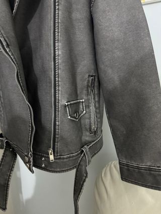 Giubotto in pelle grigio donna