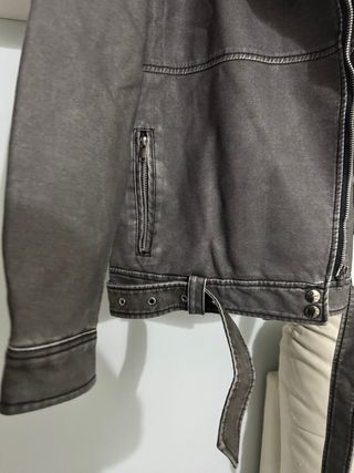 Giubotto in pelle grigio donna