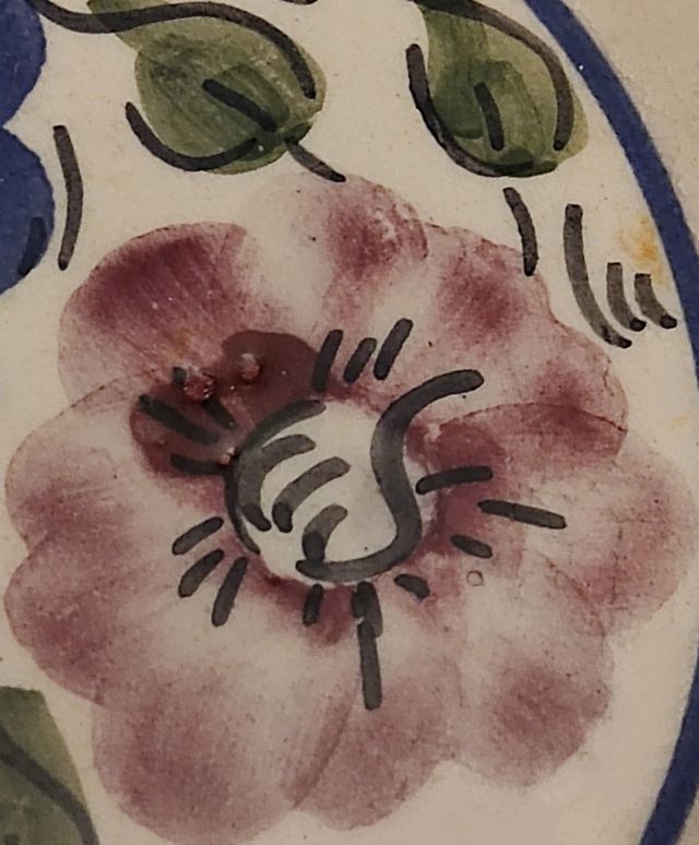 Plato cerámica vintage pintado a mano