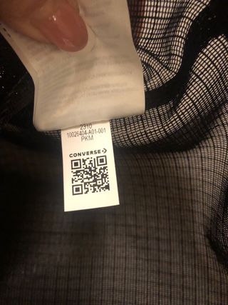 Bolsa negra transparente Converse. Nueva 